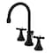 Kingston Brass KS2980BEX Essex Widespread Bathroom Faucet W/ Brass Pop-Up, Matte Black KS2980BEX - alternate 1
